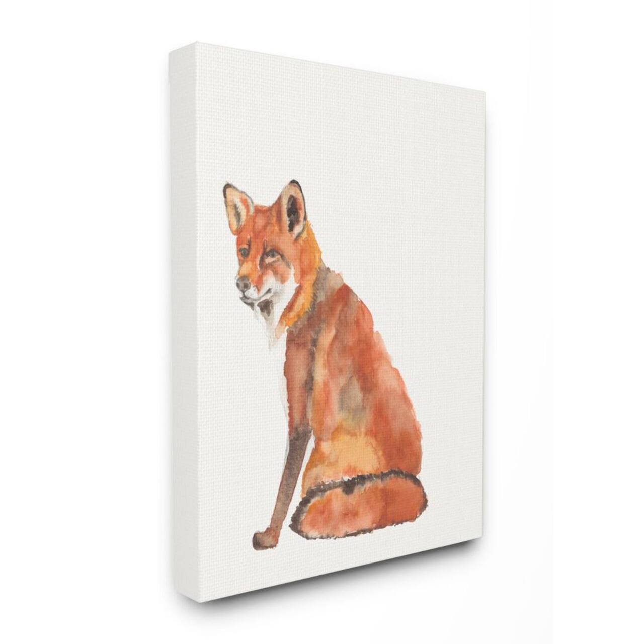 Curious Fox Orange Watercolor Animal Painting